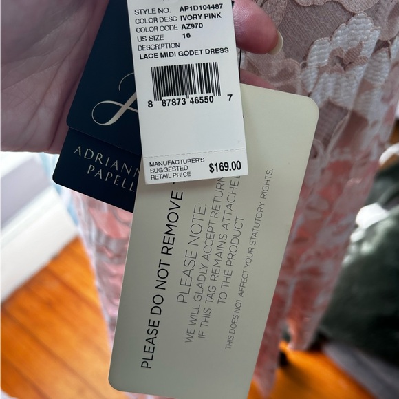 Adriana Papell floral overlay dress sz 16 - Picture 8 of 10